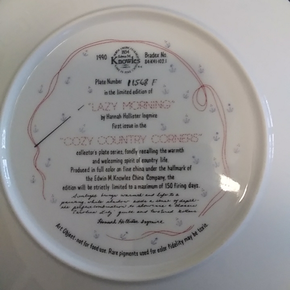 Vintage Cat collector plate from Edwin Knowles - Picture 2 of 3